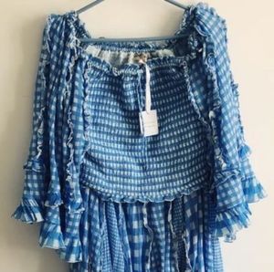NWT FILLYBOO Bon Bon Blue Gingham Set XL